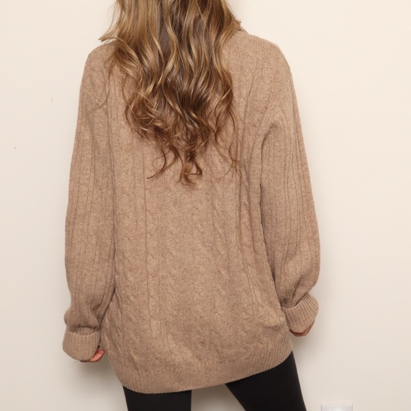 EUC Made in Italy Daniele Blasi Quarter Zip 1/4 Zip Cable Knit Wool Sweater - Picture 3 of 4